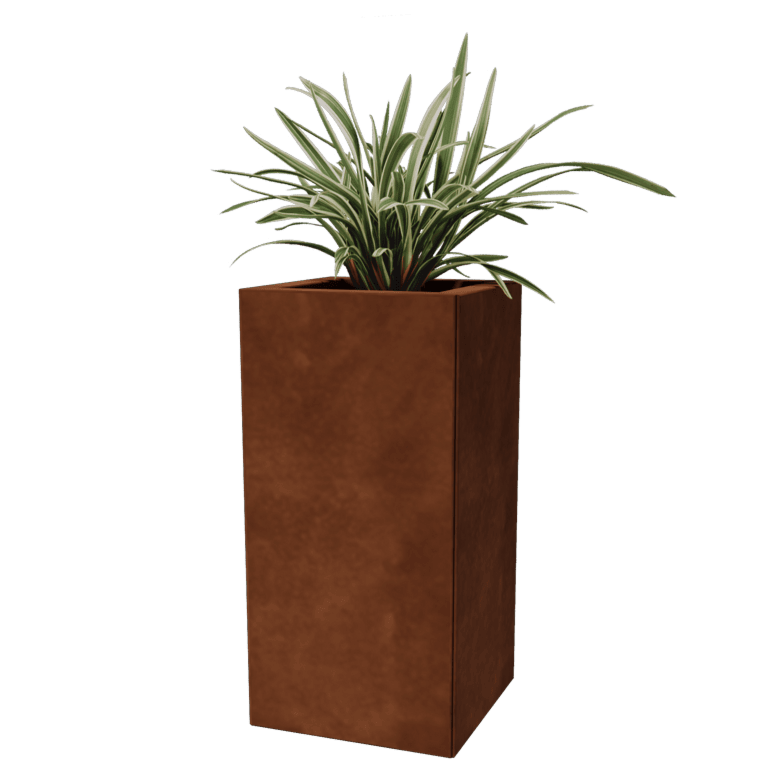 Jardinera de acero corten - Cuadrado - 30 x 30 cm