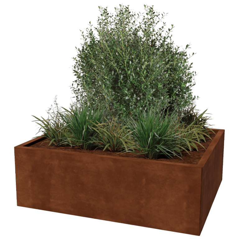 Jardinera de acero corten - Rectángulo - 100 x 120 cm