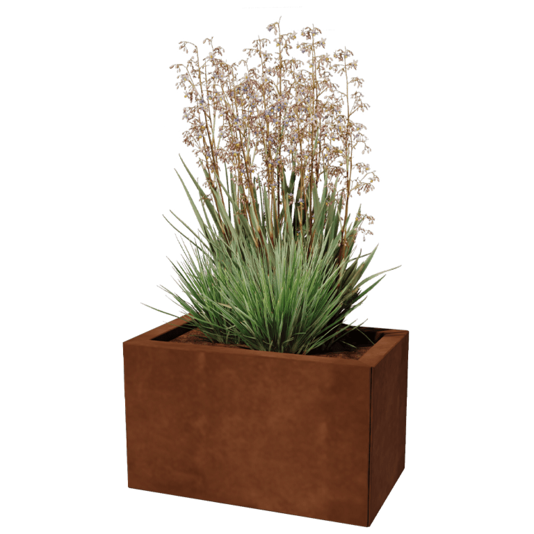 Jardinera de acero corten - Rectángulo - 30 x 50 cm
