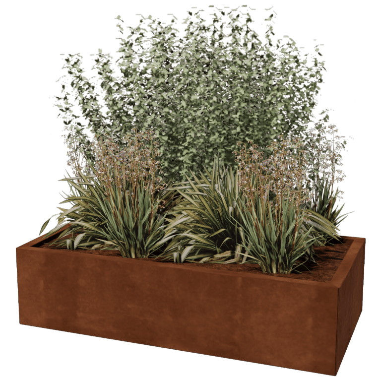 Jardinera de acero corten - Rectángulo - 60 x 120 cm