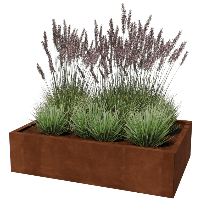 Jardinera de acero corten - Rectángulo - 80 x 120 cm