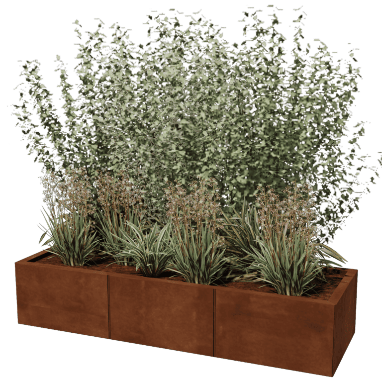 Jardinera de acero corten XXL - Rectángulo - 150 x 50 cm