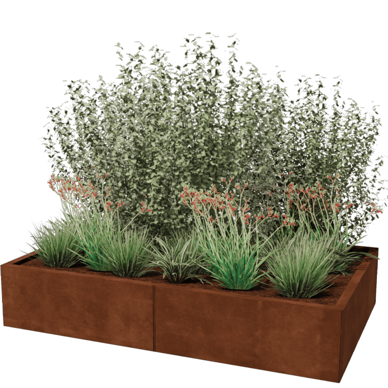 Jardinera de acero corten XXL - Rectángulo - 160 x 100 cm