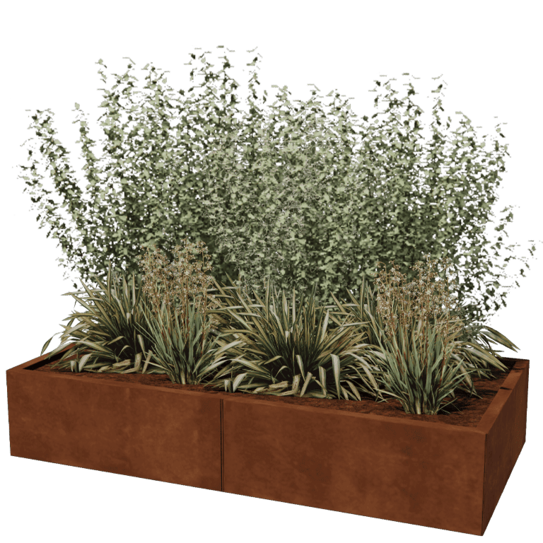 Jardinera de acero corten XXL - Rectángulo - 160 x 80 cm
