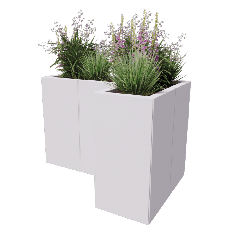 Jardinera de acero - Forma de L - 90 x 60 cm
