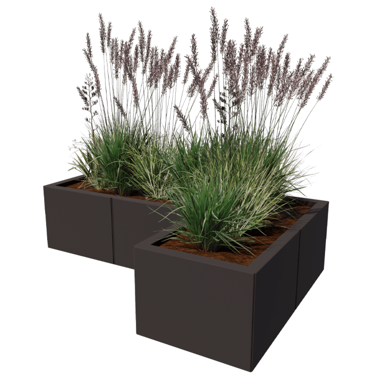 Jardinera de acero - Forma de L - 120 x 80 cm