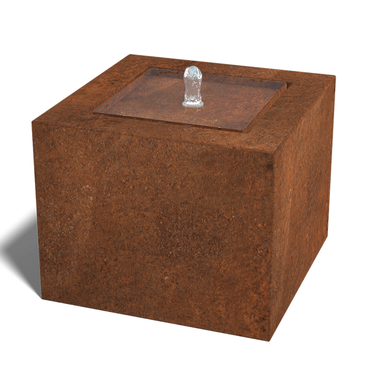 Fuente de acero corten - Lyra - 50 x 50 x 40 cm