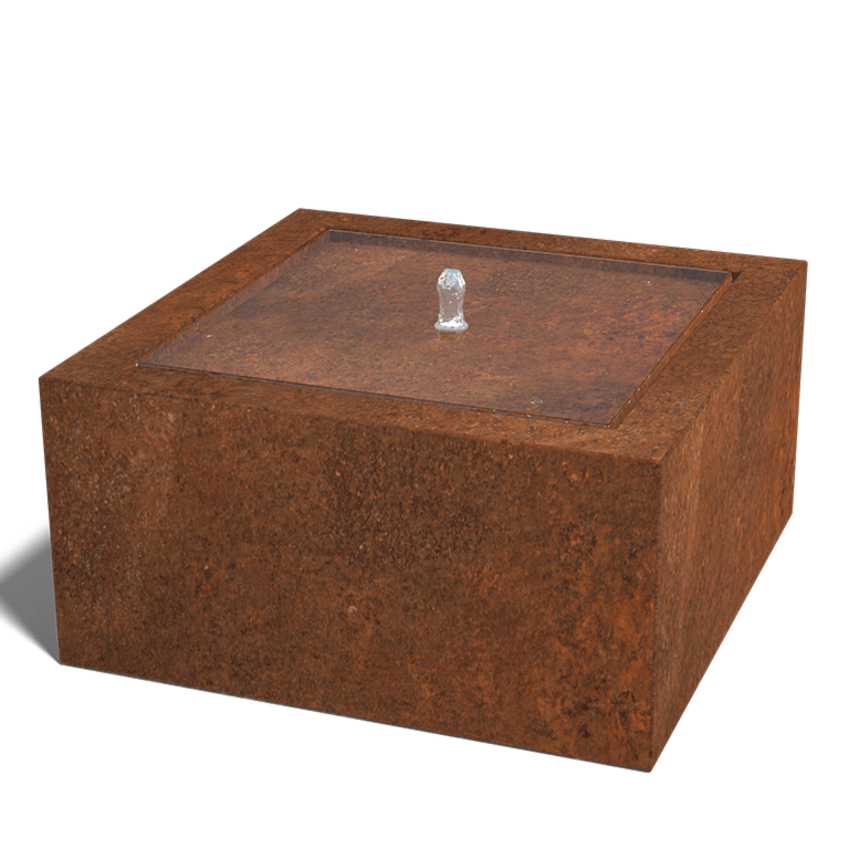 Fuente de acero corten - Lyra - 80 x 80 x 40 cm
