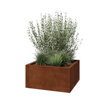 Jardinera de acero corten - Cuadrado - 80 x 80 x 40 cm - Soldado - Sin placa inferior