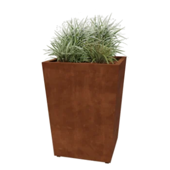 Jardinera de acero corten - Cono - 80 x 80 x 101,5 cm - Soldado - Con placa inferior